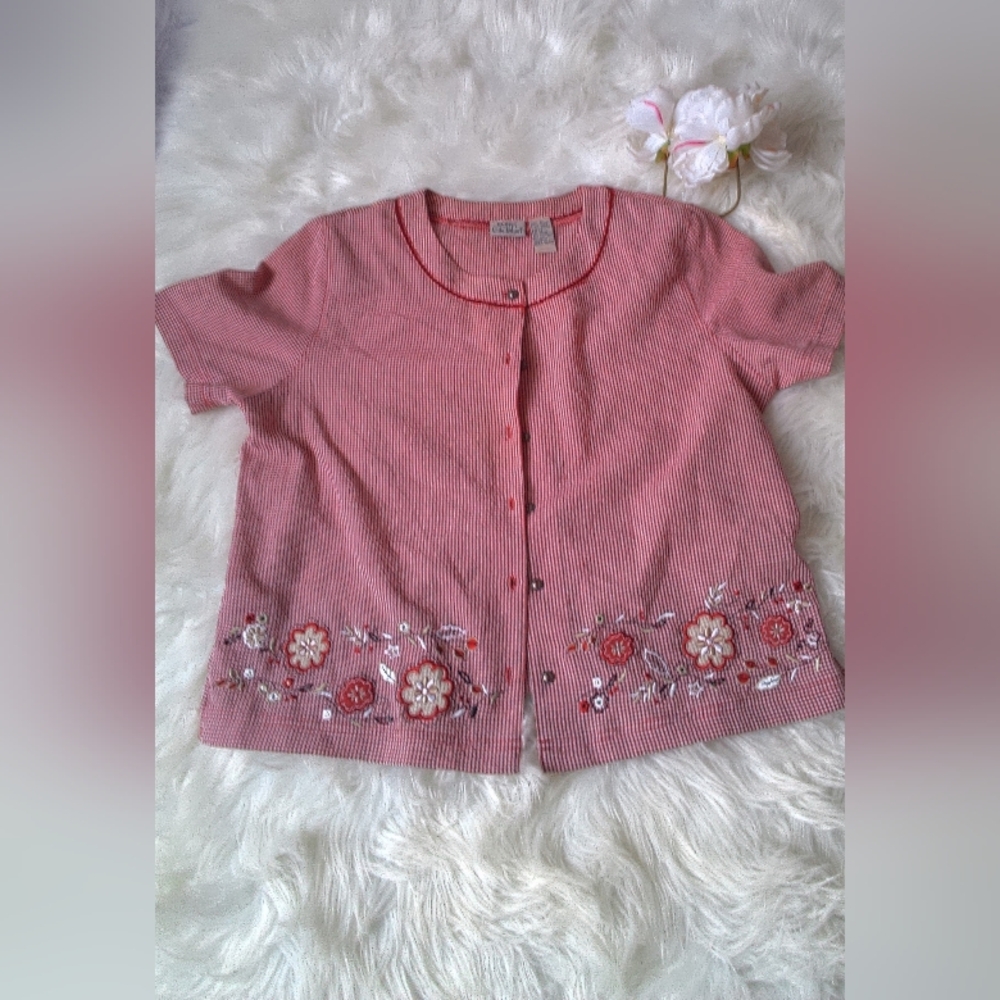 Koret vintage Pink Floral Shirt Size M